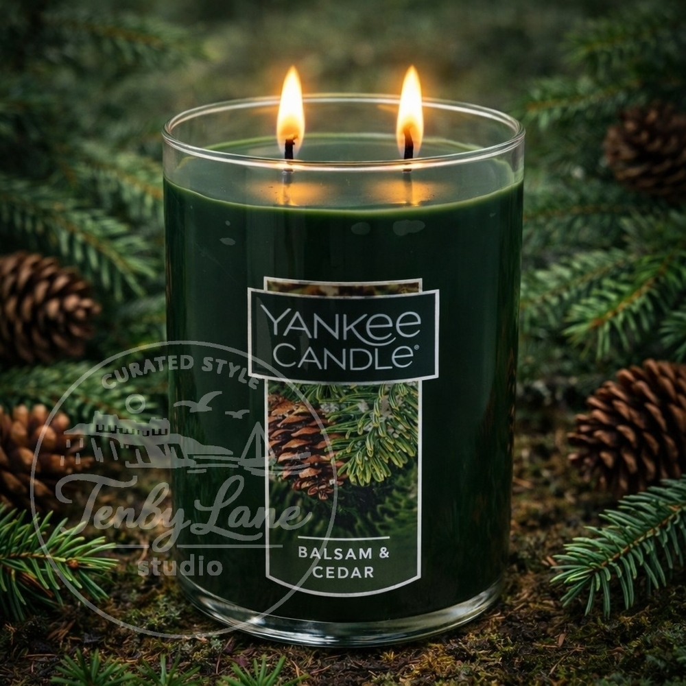 Yankee Candle Balsam & Cedar‎ Pine Evergreen Fresh Wood 22oz Dual Wick Tumbler